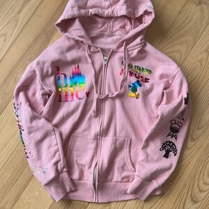Time & Tru Mickey Mouse Pink Zip Hoodie Small 4-6 Y2K Disney
